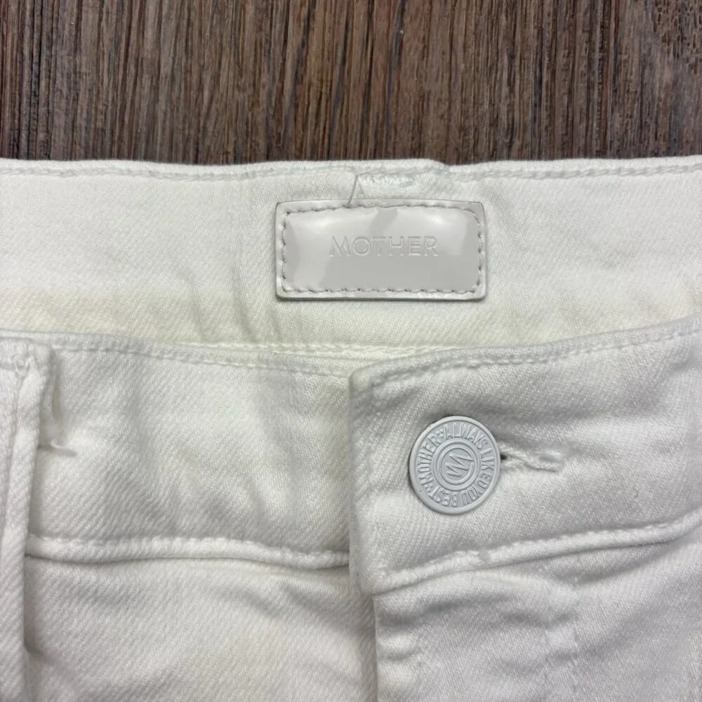 Mother The Rambler Zip Ankle Fairest of Them All Straight Jeans White Size 29 - Picture 11 of 13